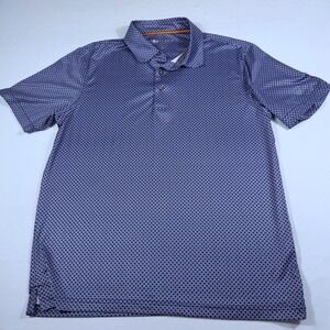 Maelreg Performance Polo Small Navy Geometric Print Short Sleeve Golf Shirt